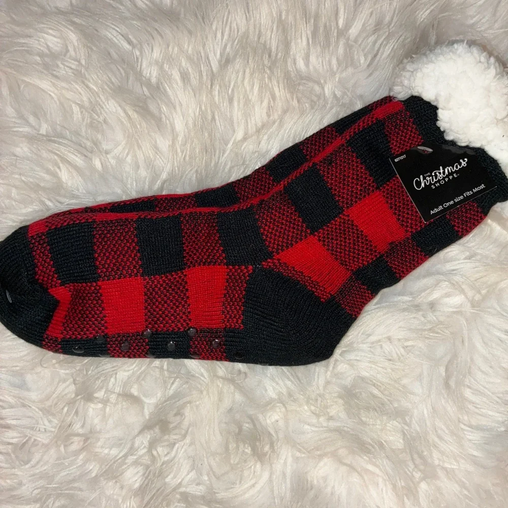 Christmas Plaid Red and Black Women’s Socks